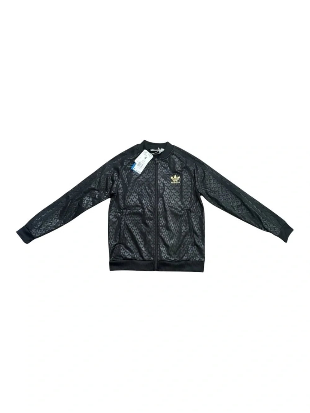Adidas Originals Boys Monogram SST Track Jacket Black Gold NWT Size M (11-12Y)